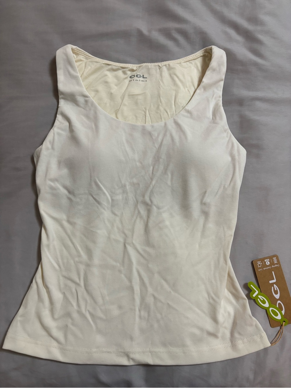 OGL Cream Scoop Neck Tank Top